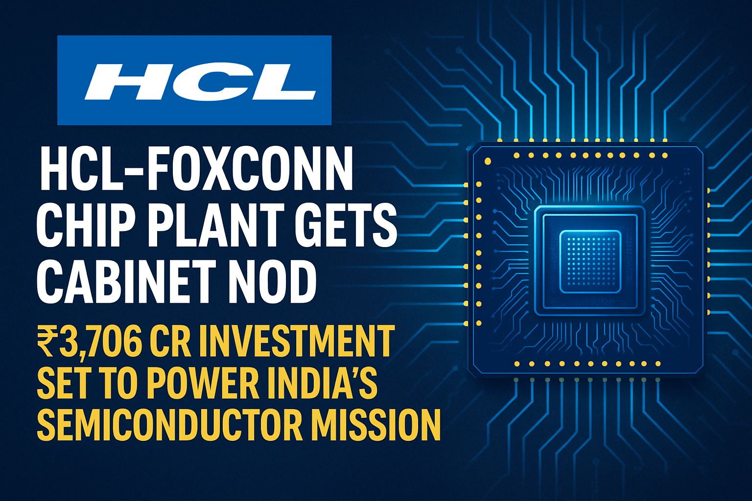 Hcl-foxconn chip plant gets cabinet nod: ₹3,706 cr investment set to power india’s semiconductor mission