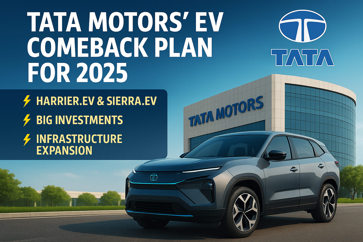 Tata motors’ ev comeback plan for 2025: harrier. Ev, sierra. Ev & big investments!