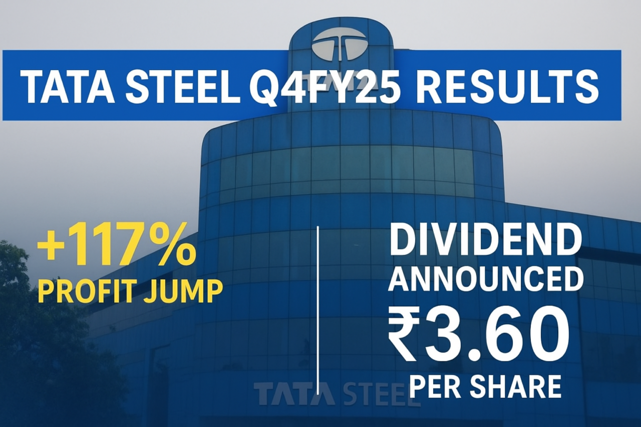 Tata Steel Q4FY25 Results: Delivers 117% Profit Jump & Dividend Announced ₹3.60 Per Share 1 Tata Steel Q4FY25 Results: Delivers 117% Profit Jump & Dividend Announced ₹3.60 Per Share