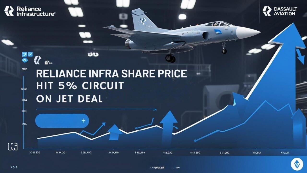 Reliance Infra Share Price Hits 5% Upper Circuit on Falcon Jet Manufacturing Deal 1 RELIANCE INFRA SHARE PRICE
